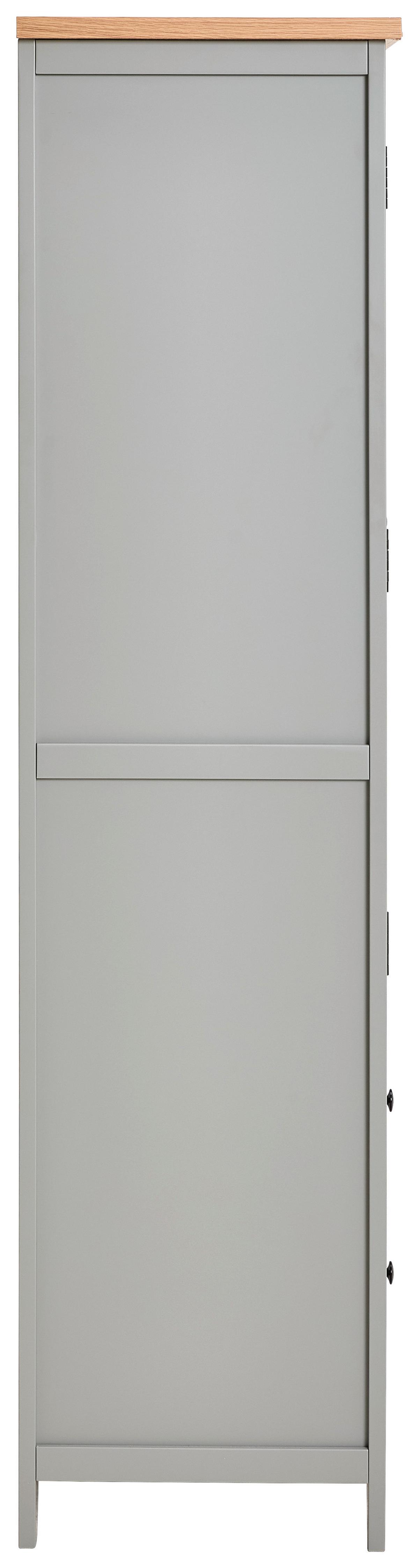 SZAFA DO PRZEDPOKOJU BETTI - kolor srebrny/kolor naturalny, Lifestyle, materiał drewnopochodny/metal (120/180/45cm) - MID.YOU