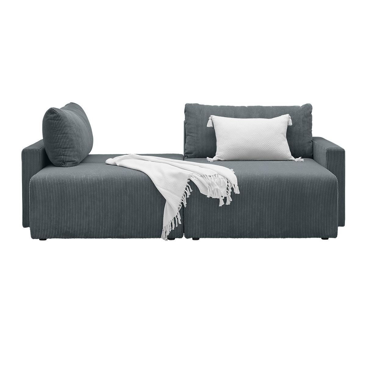 Ecksofa Dios Dunkelgrau - Dunkelgrau/Schwarz, MODERN, Holz/Kunststoff (228/91/146cm) - Based