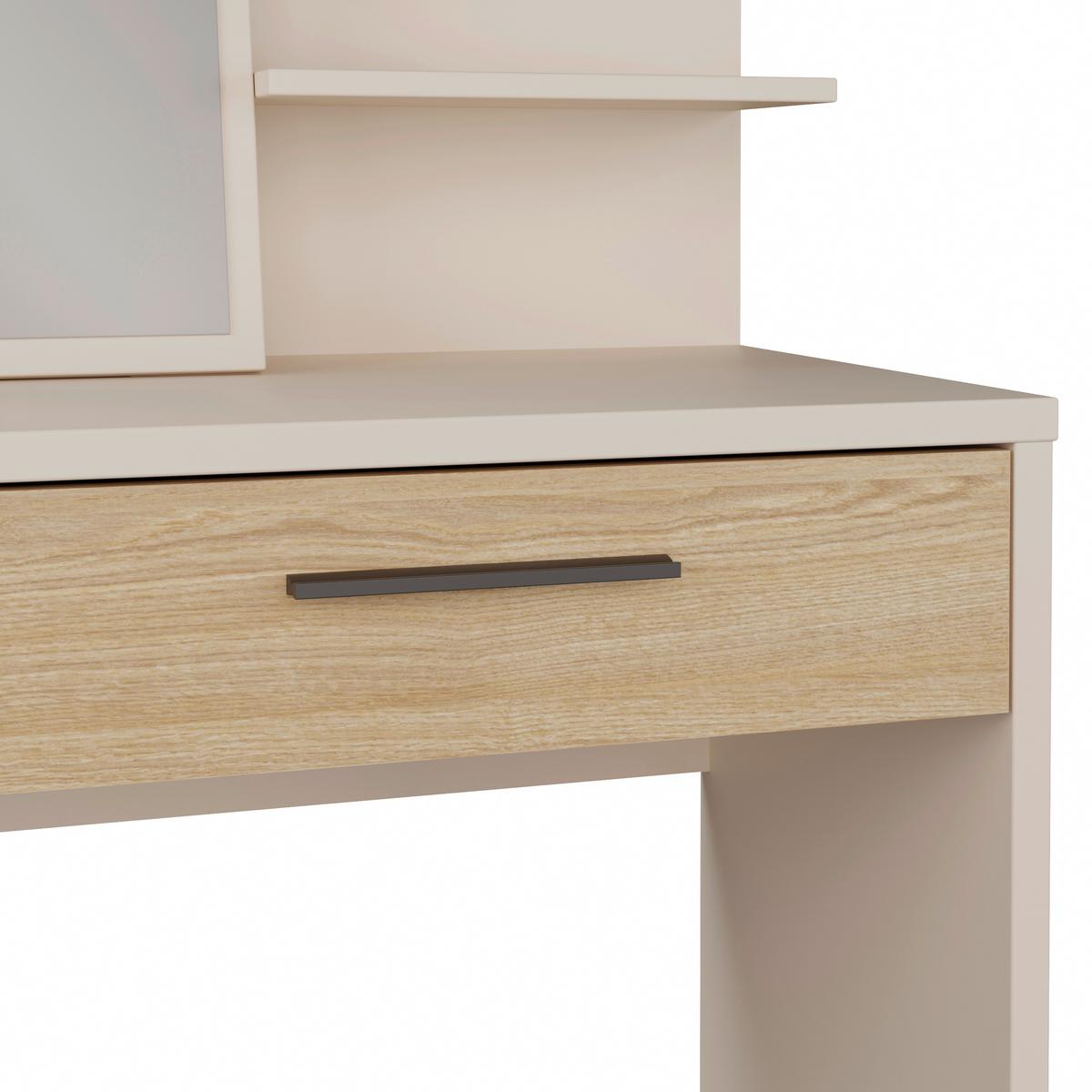 Sminkasztal Ricciano - tölgyfa színű/fekete, Modern, faalapú anyag/fém (114,5/147,1/41,3cm)