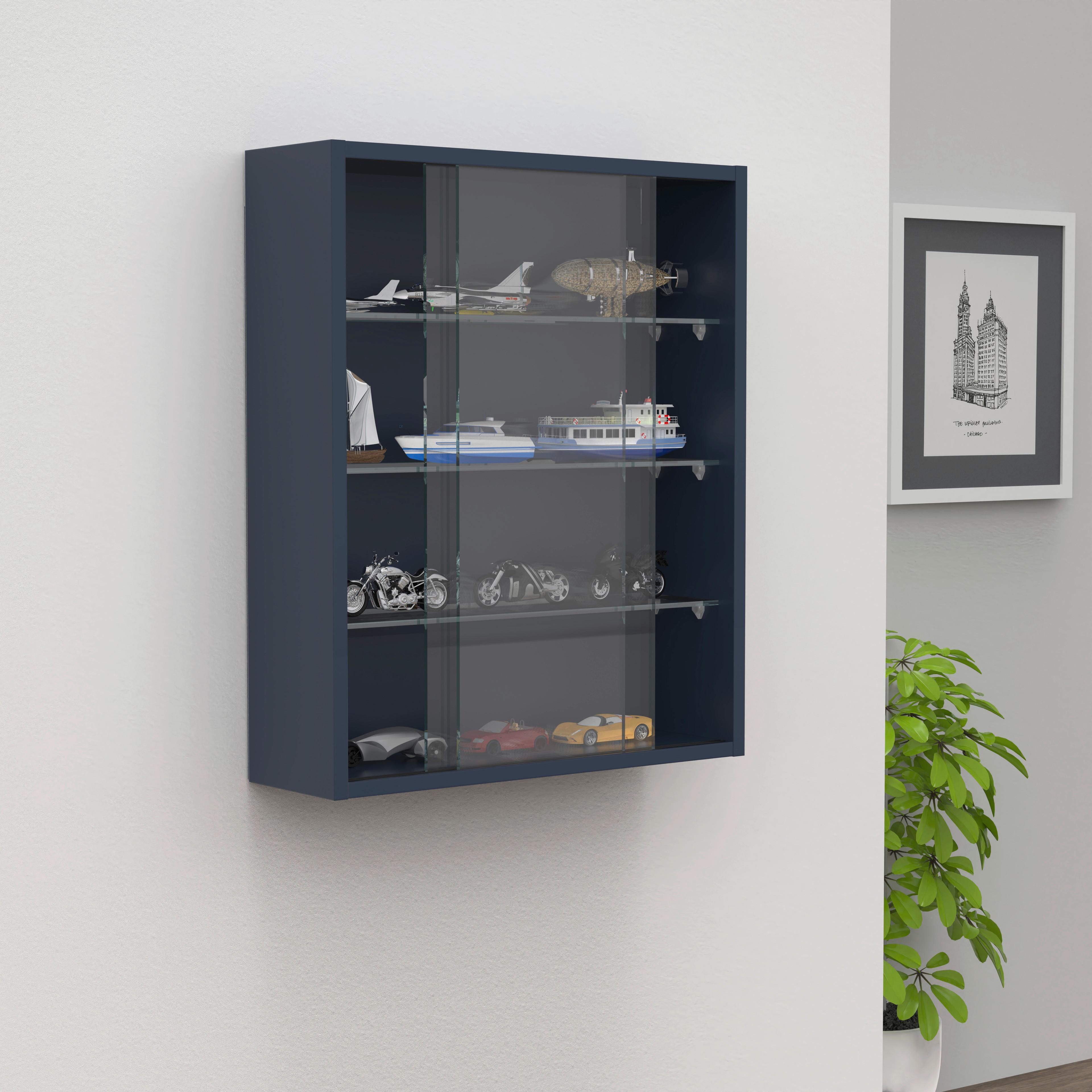 HÄNGEVITRINE DRIVALO M - Transparent/Anthrazit, Design, Glas/Holzwerkstoff (50/60/15cm) - MID.YOU