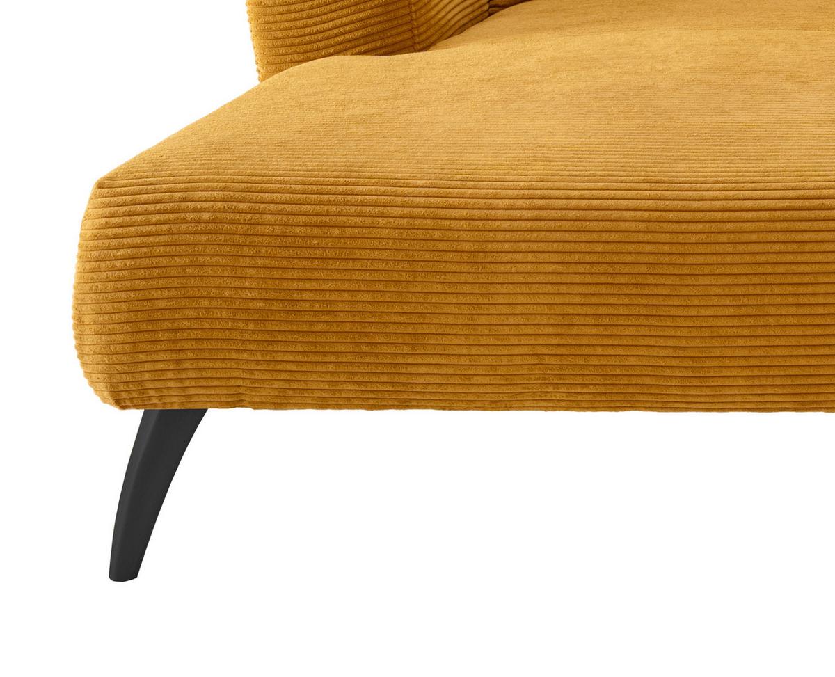 Wohnlandschaft Colori Goldfarben Cord - Goldfarben/Schwarz, MODERN, Holz/Textil (160/264cm) - MID.YOU