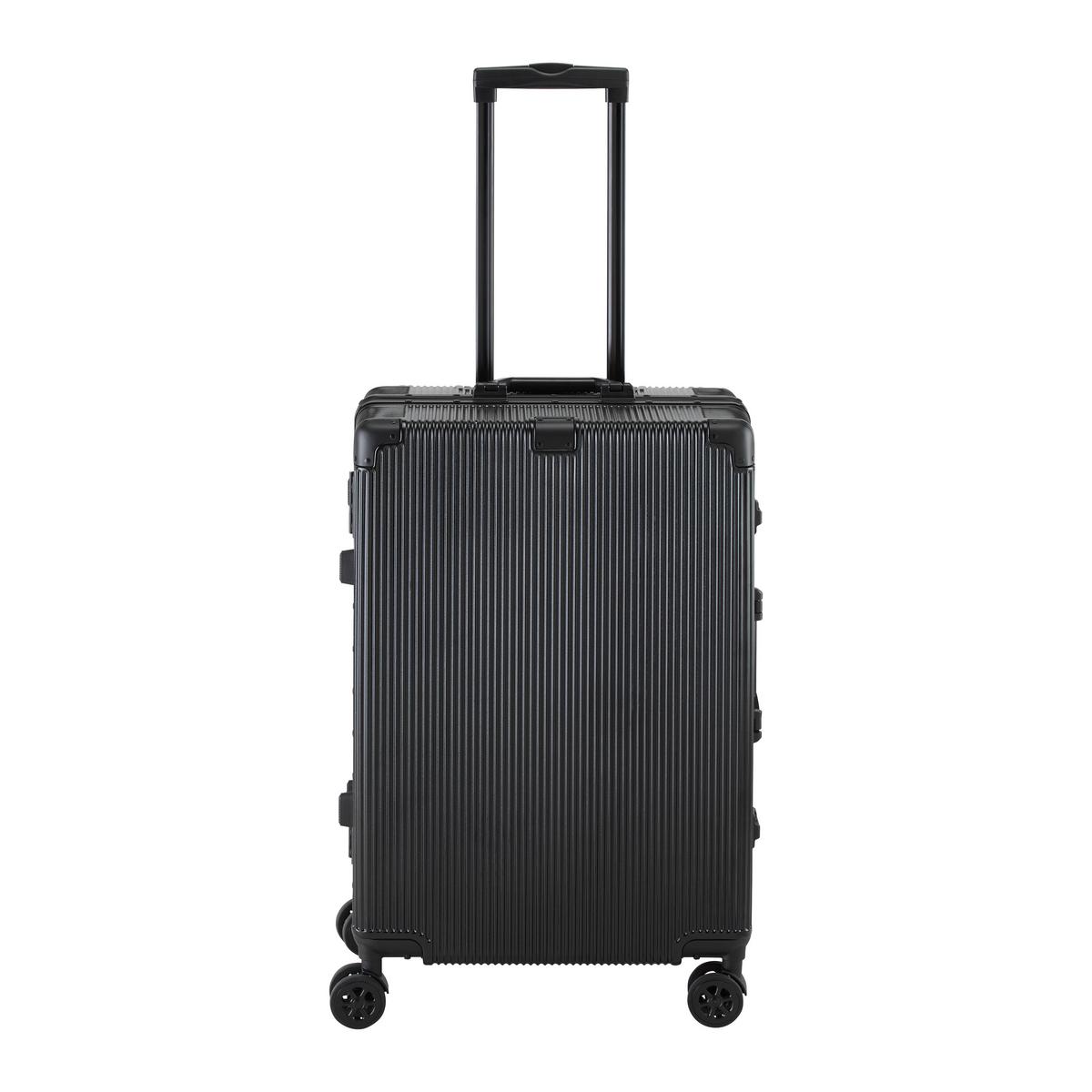 Reisekoffer Miami M Schwarz - Schwarz, MODERN, Kunststoff/Textil (44/27/68cm) - Mömax