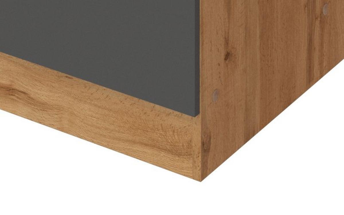 Held Küchenunterschrank ca. 50 cm Anthrazit/Eiche - Chromfarben/Anthrazit, MODERN, Holzwerkstoff/Metall (50/85/60cm) - Held