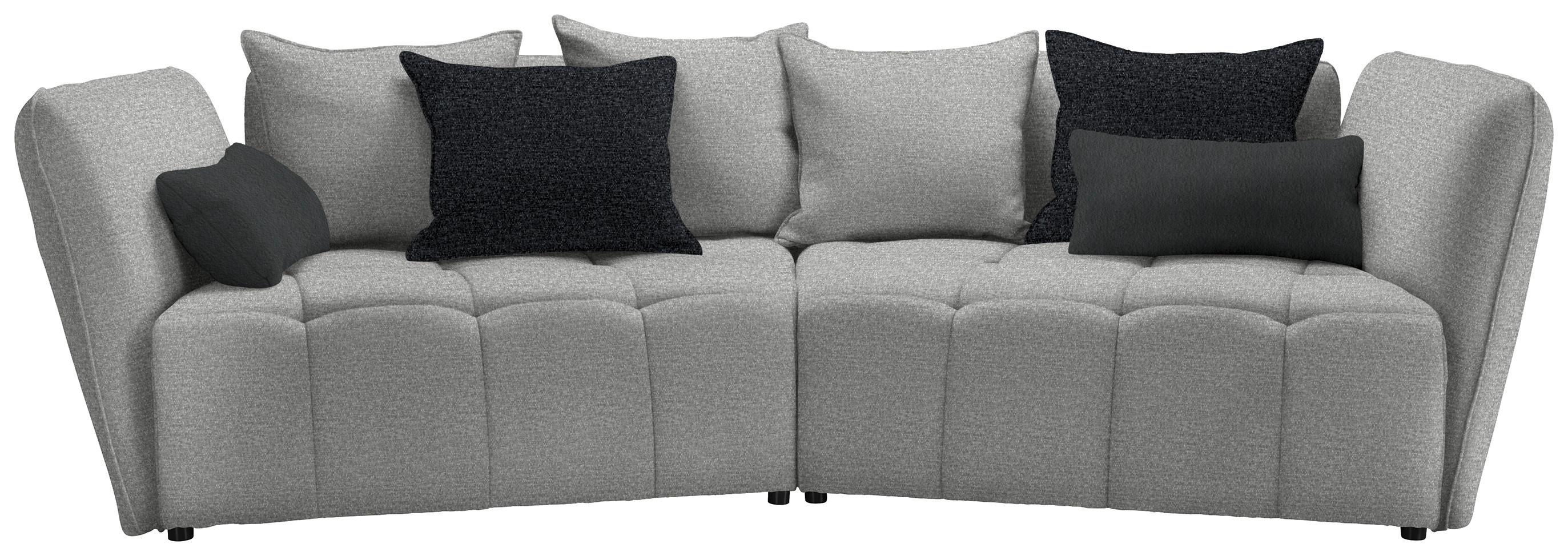 Boxspringsofa Sofi Hellgrau - Dunkelgrau/Hellgrau, MODERN, Textil (294/93/152cm) - Premium Living