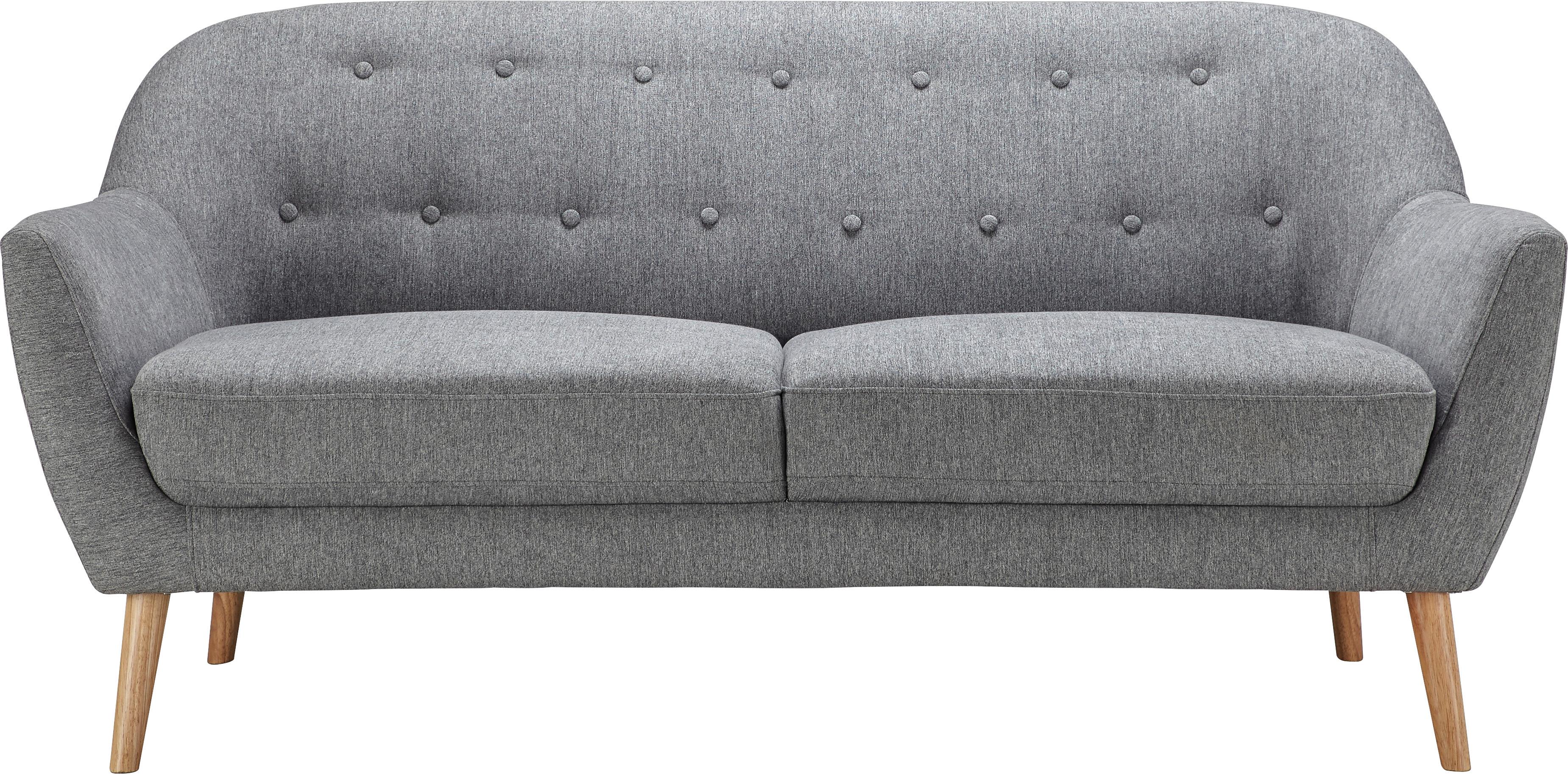 Sofa in Grau "Anela" - Naturfarben/Grau, Modern, Holz/Textil (168/79/84cm) - Bessagi Home