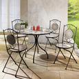 Gartenstuhl Luca - Schwarz/Orange, MODERN, Stein/Metall (38/92/46cm) - MÖMAX modern living