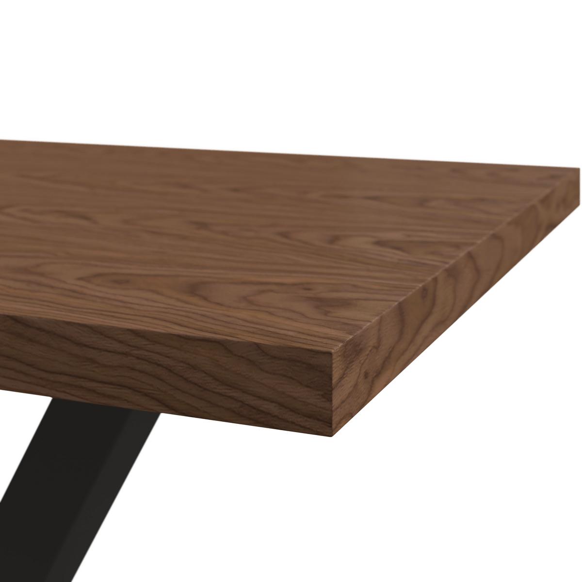 Esstisch Loca Holz/MDF Walnussfarben ca. 160x90x76 cm - Walnussfarben/Schwarz, MODERN, Holz/Holzwerkstoff (160/76/90cm) - Bessagi Home