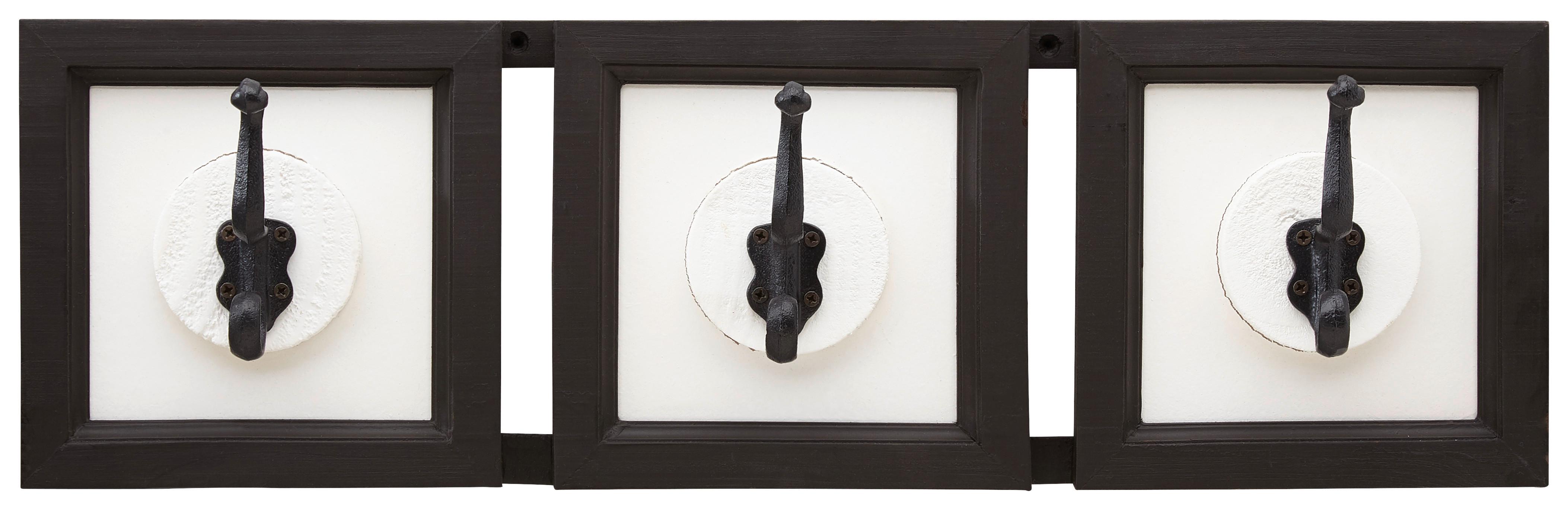 Cuier perete cu cârlige Nele - maro/alb, Modern, lemn (58/18/9cm) - Modern Living