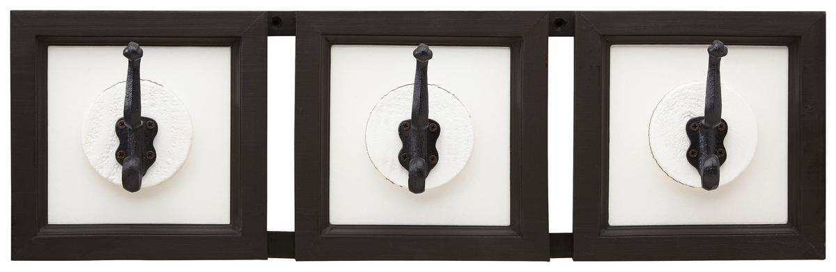 Cuier perete cu cârlige Nele - maro/alb, Modern, lemn (58/18/9cm) - Modern Living