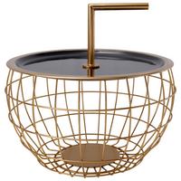 BEISTELLTISCH ART DECO 555 SCHWARZ - Goldfarben/Schwarz, Design, Metall (38/38/23,5cm) - Kayoom