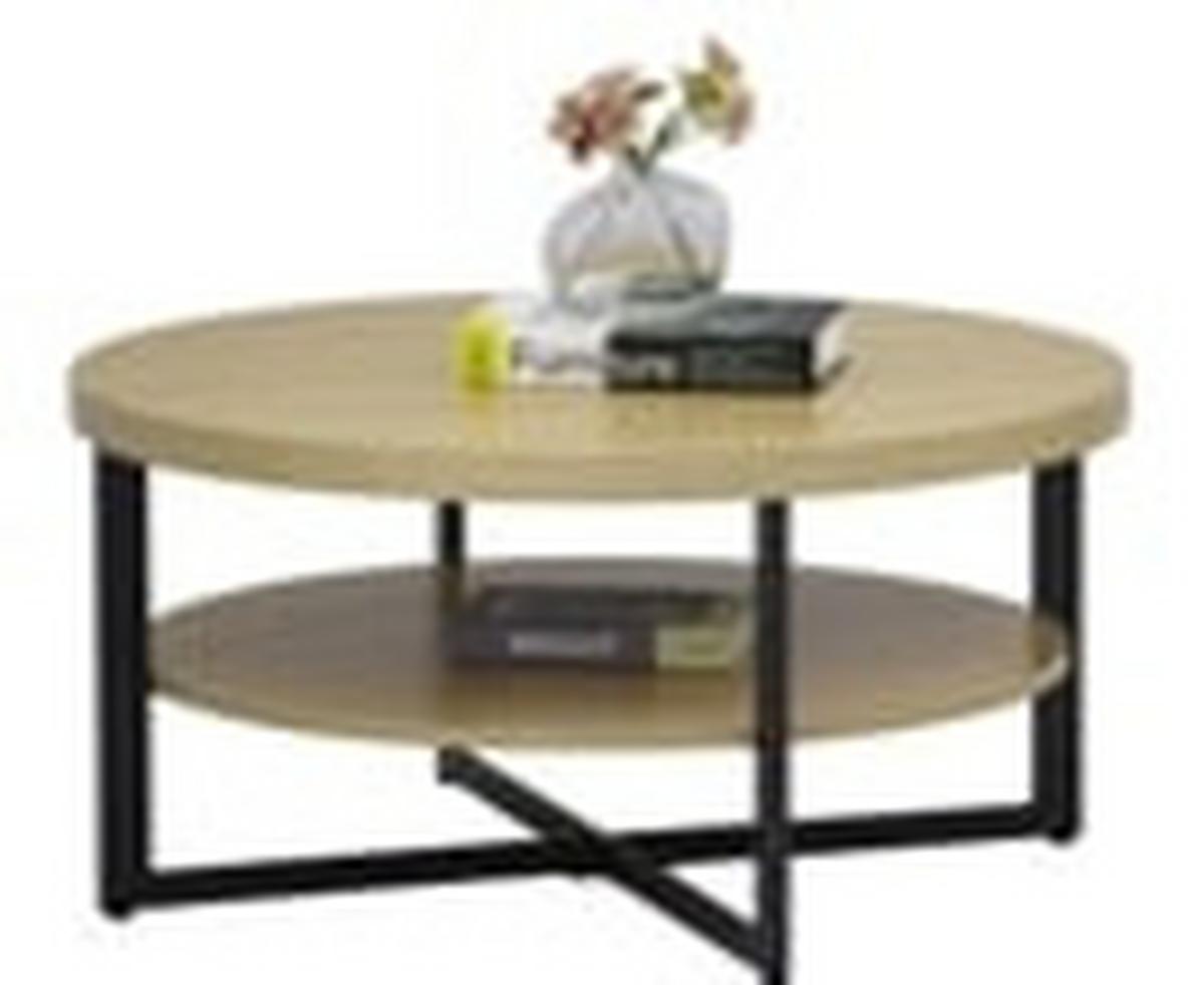 Stolić Rondo - hrast Artisan/crna, Konvencionalno, drvni materijal/metal (80/40cm) - Modern Living