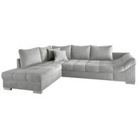 Wohnlandschaft Alvito Silberfarben Nylon/Mikrofaser - Silberfarben, Design, Holz/Textil (202/298cm) - MID.YOU