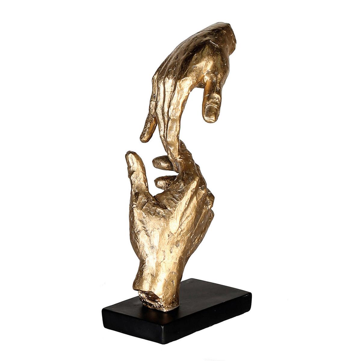 Skulptur Goldfarben - Goldfarben, Basics, Kunststoff (13,5/29/8cm)