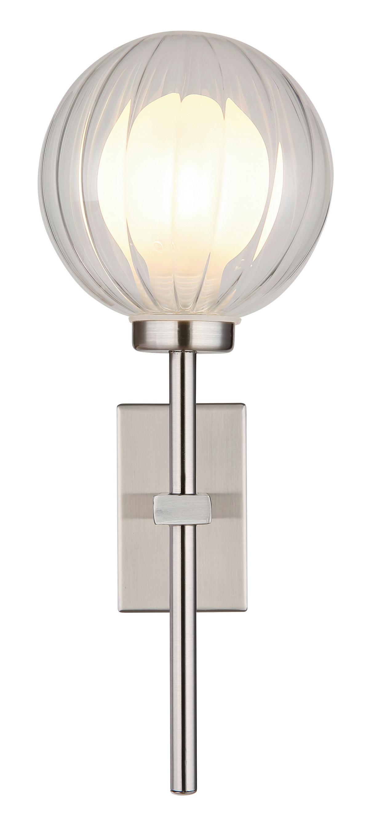 BADEZIMMER-WANDLEUCHTE 41928WN - Klar, Konventionell, Glas/Metall (10/14,1cm) - Globo