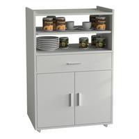 Servierwagen Kiola ca. 59x92 cm Weiß - Silberfarben/Weiß, Basics, Holzwerkstoff/Kunststoff (59/92/40cm) - MID.YOU