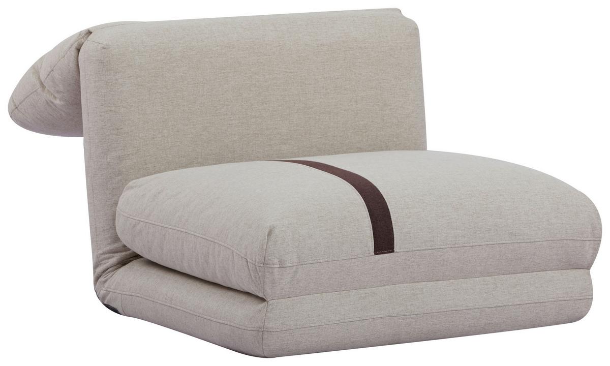 FOTEL Z FUNKCJĄ SPANIA ALMA - beżowy/ciemnobrązowy, Design, tkanina (78/58/82cm) - Livetastic