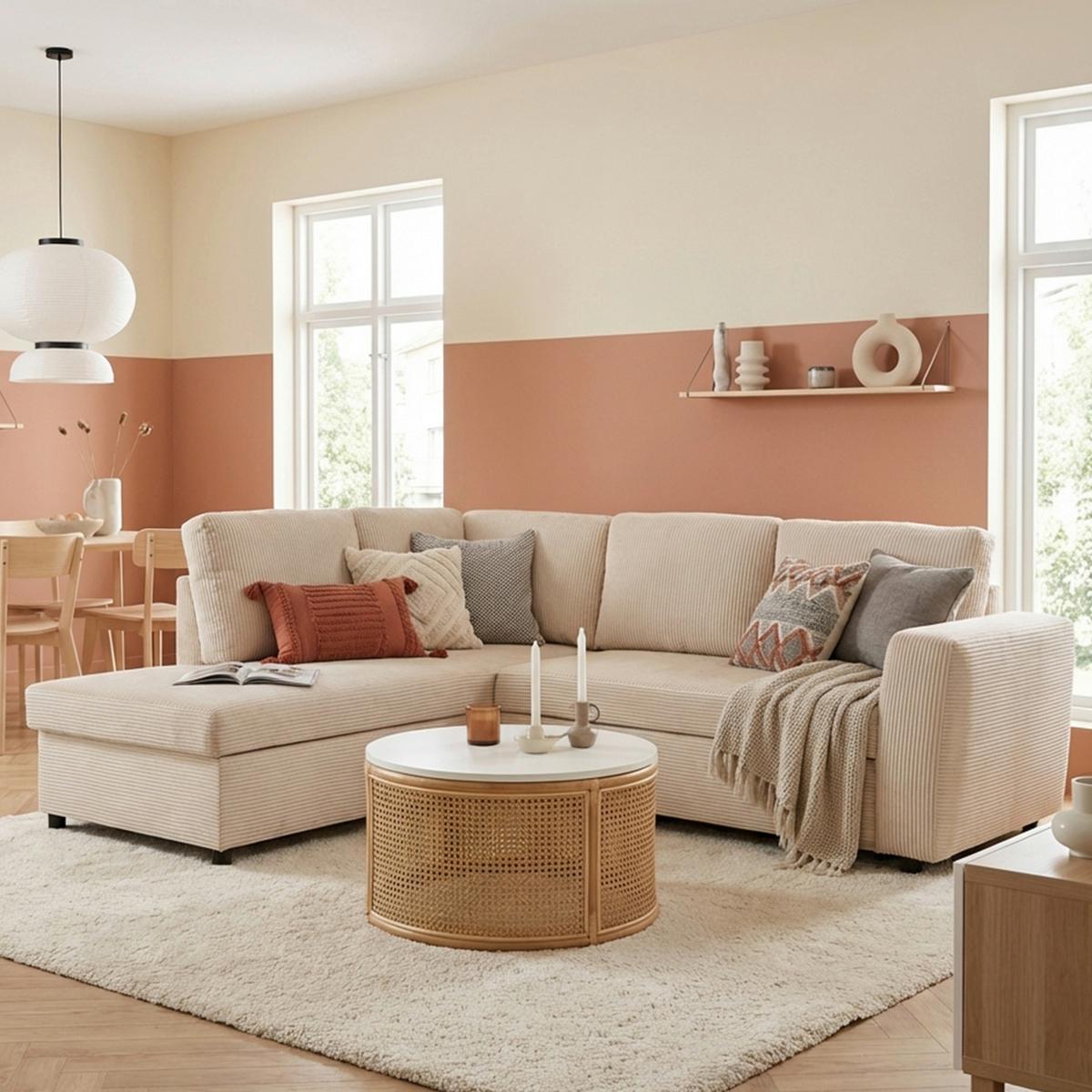 Coltar TOULOUSE - sidefiu, Trend, lemn/metal (206/224cm)
