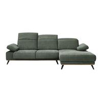Wohnlandschaft Royce Olivgrün - vert olive/noir, Modern, textile/métal (283/81-105/194cm) - Premium Living