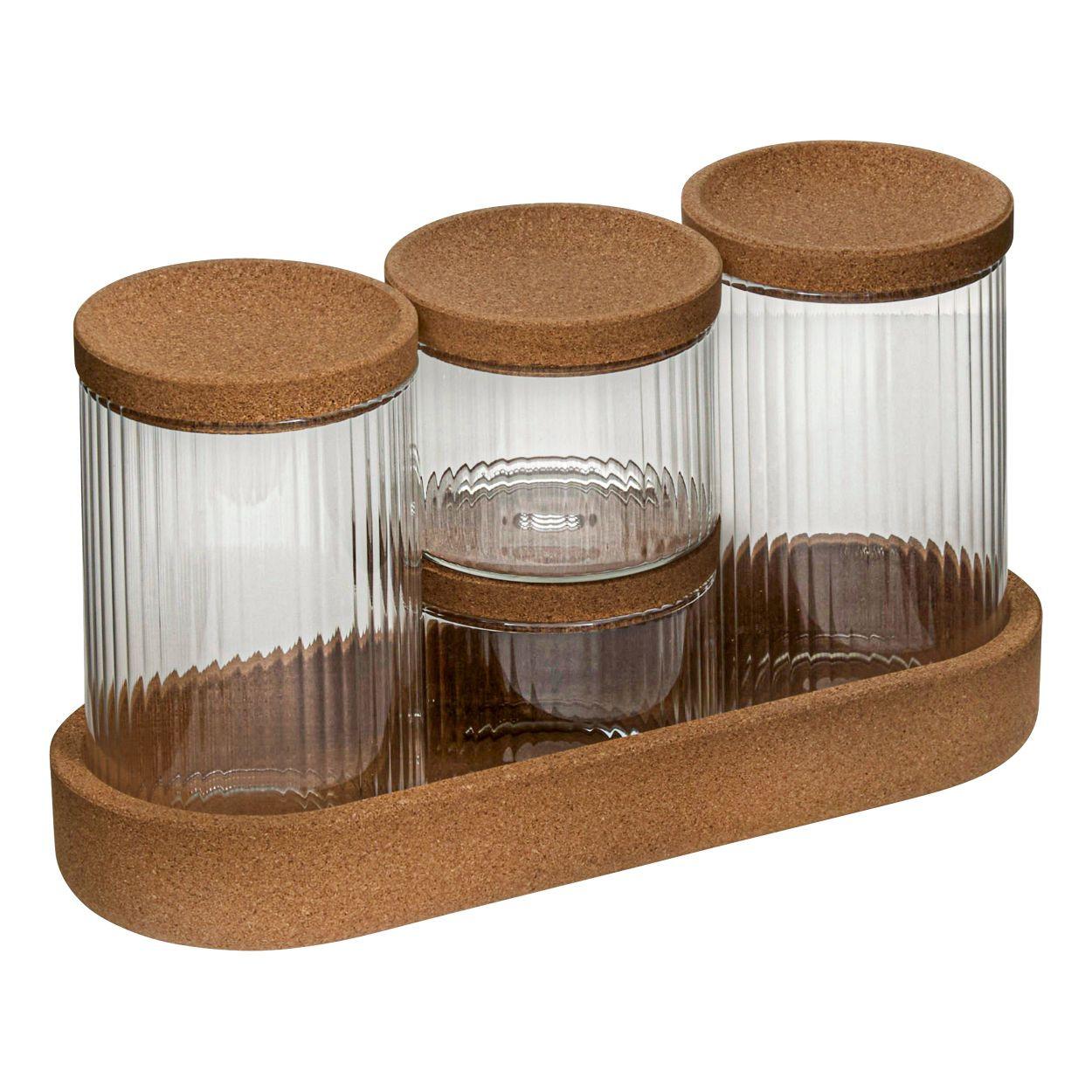 Set organizatoare cosmetice Will 5/1 - maro/transparent, Basics, sticlă/lemn (14/9,7/26cm)