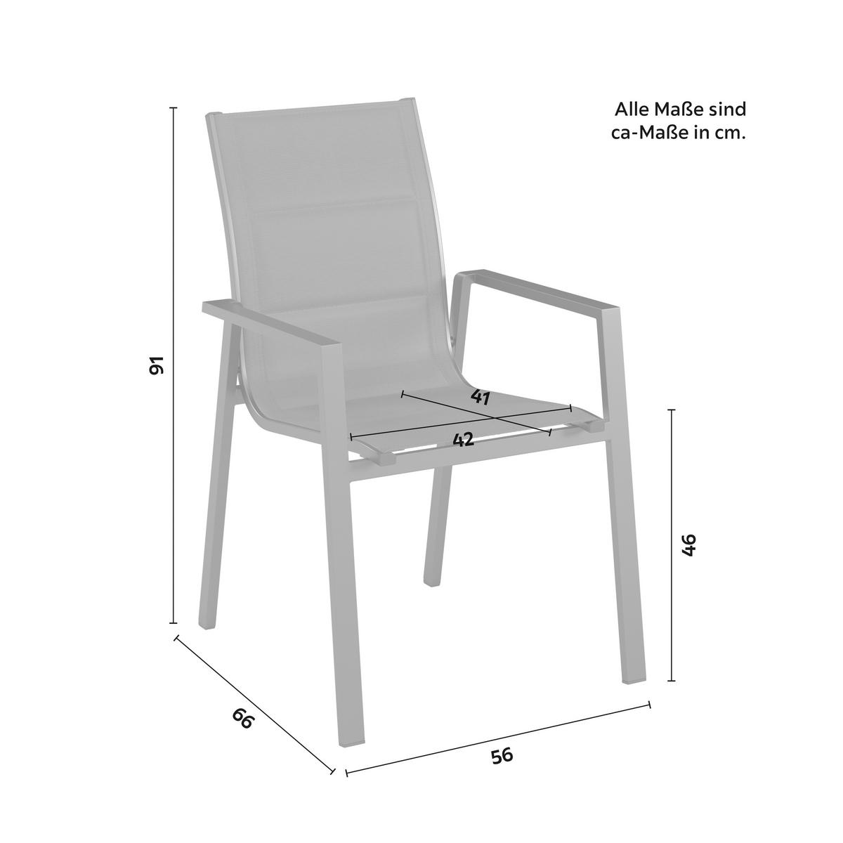 KRZESŁO OGRODOWE ANZIO 1 - antracytowy, Basics, metal/tkanina (56/91/66cm) - Mömax