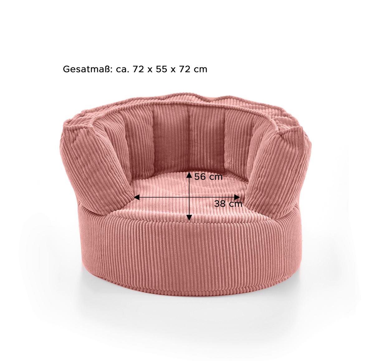 Sitzsack Snuggle Rosa - Rosa, Basics, Textil (75/55/72cm) - MID.YOU