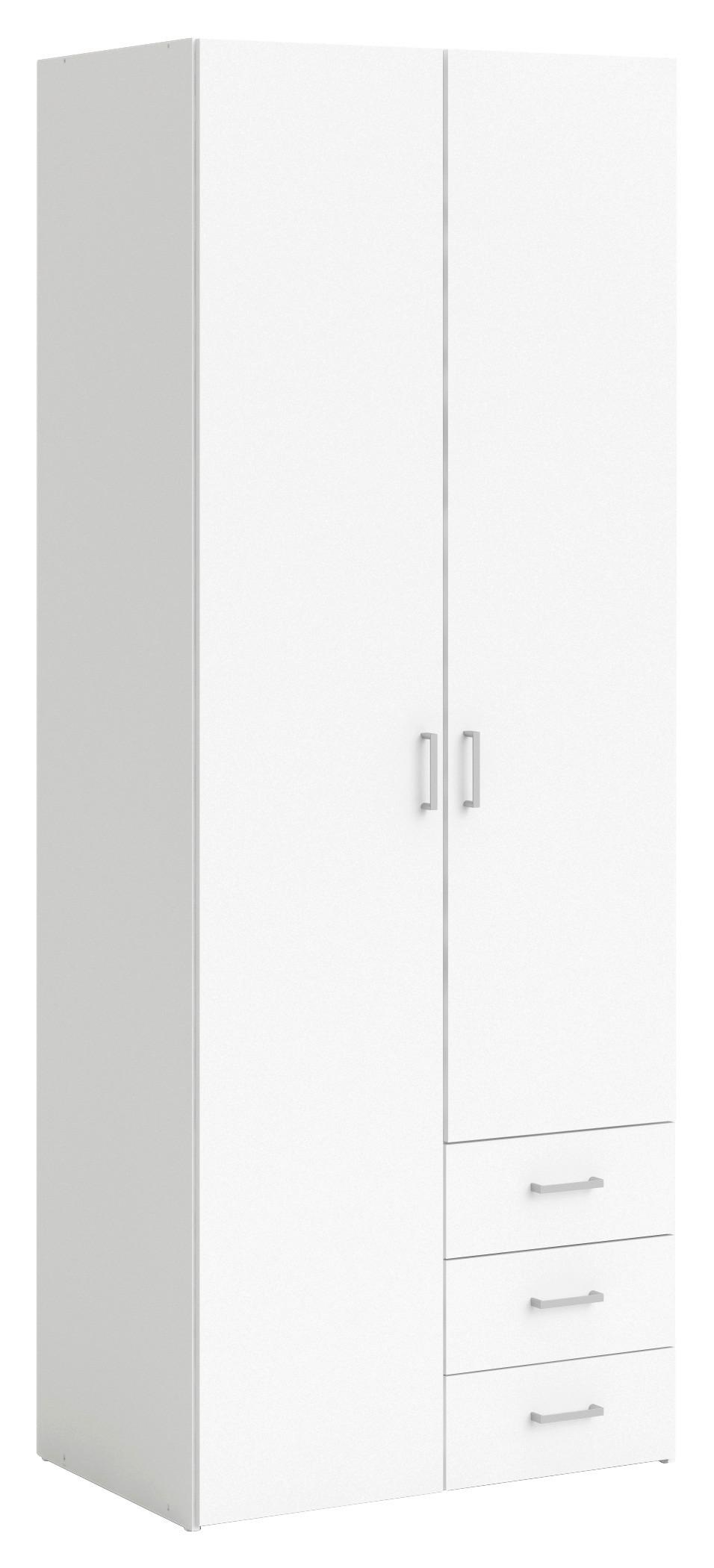 Omara Za Oblačila Space, Bela - srebrne barve/bela, Basics, kovina/leseni material (77,6/200,4/49,5cm) - P & B