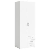 Omara Za Oblačila Space, Bela - srebrne barve/bela, Basics, kovina/leseni material (77,6/200,4/49,5cm) - P & B