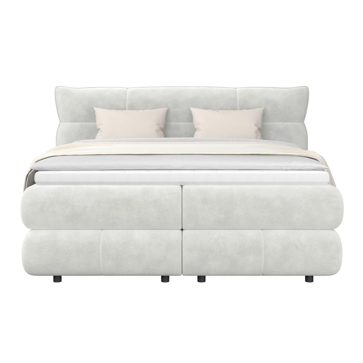 Boxspring Krevet Carmelo - crna/krem, Trend, tekstil/plastika (180/200cm) - Premium Living