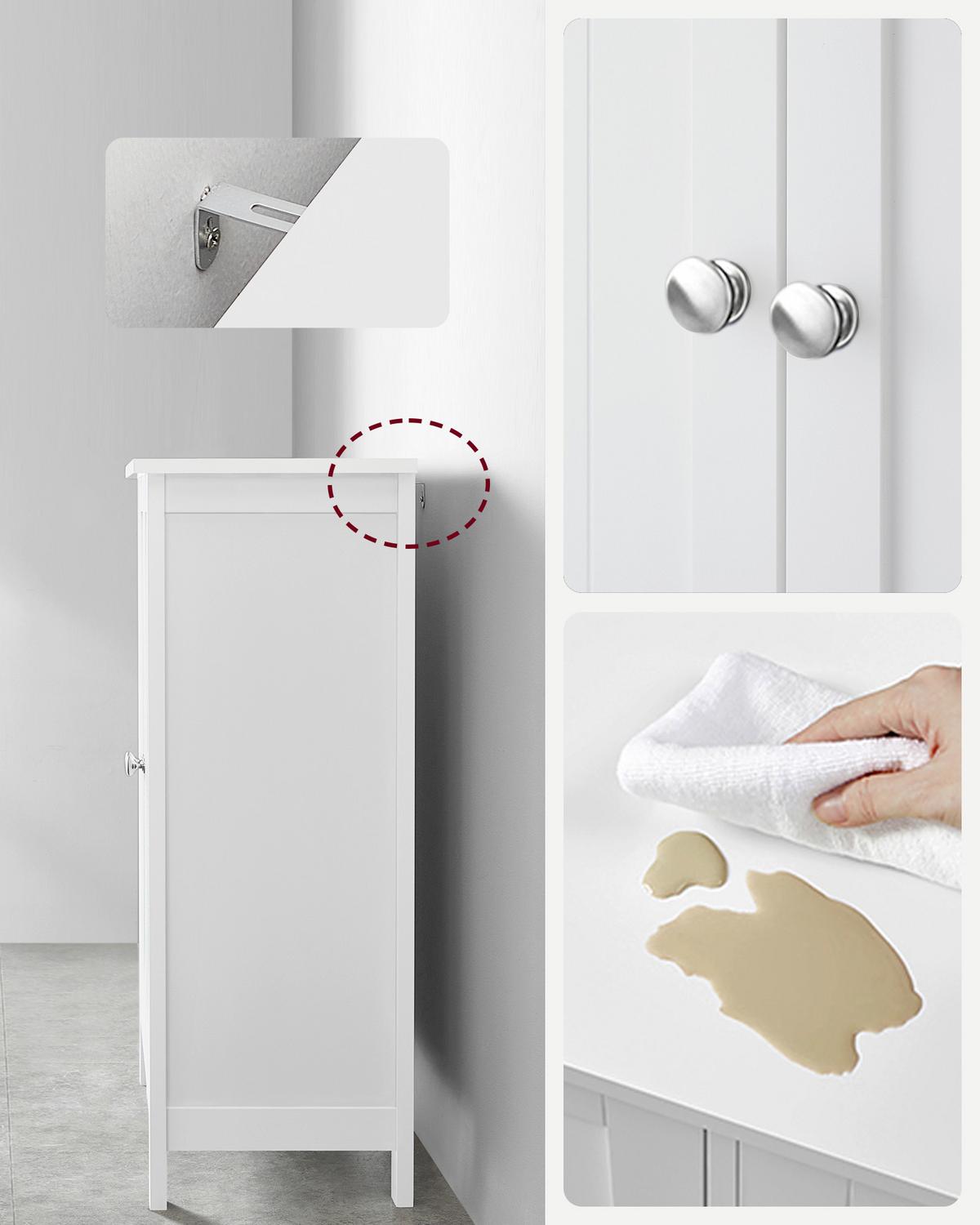 SEITENSCHRANK BCB60W - Weiß, Trend, Holzwerkstoff/Metall (60/80/30cm) - MID.YOU