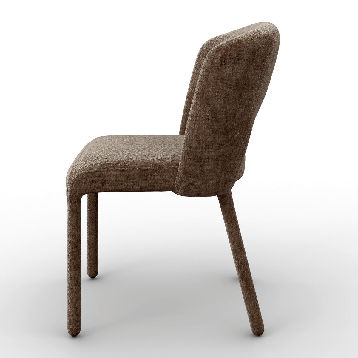 Stuhl Anea Braun Webstoff Gepolstert - Braun, MODERN, Holz/Textil (52/79/55,5cm) - Bessagi Home