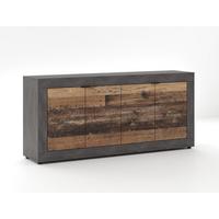KOMODA SZEROKA LUNEA - czarny/kolor grafitowy, Design, materiał drewnopochodny/tworzywo sztuczne (180/86/42cm) - MID.YOU