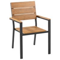 FOTEL OGRODOWY LEDRO - antracytowy/kolor naturalny, Konventionell, tworzywo sztuczne/metal (56/87/61cm) - Ambia Garden