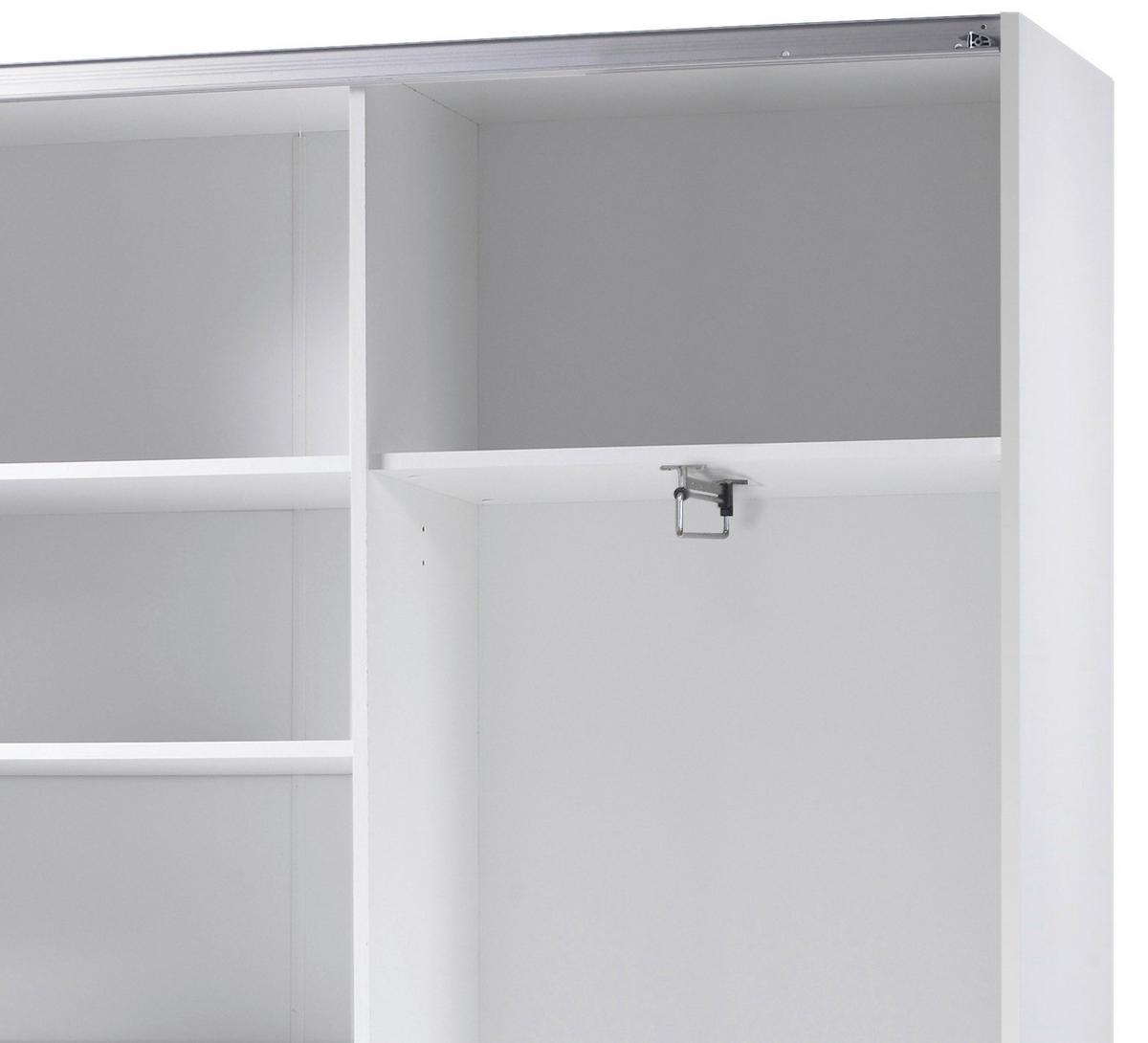 Ormar S Kliznim Vratima Slim - bijela/srebrne boje, Basics, staklo (125/195,5/38cm) - Modern Living
