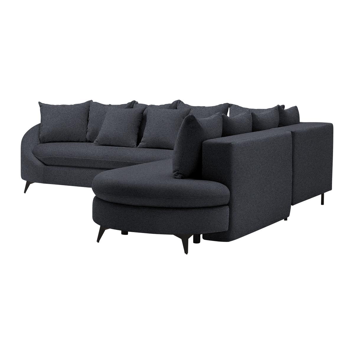 Ecksofa Axel Dunkelgrau - Dunkelgrau/Schwarz, MODERN, Textil/Metall (291/87/250cm) - Mömax