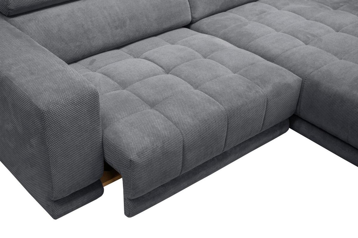 Kutna Garnitura Portland - siva/crna, Moderno, tekstil/plastika (275/78-98/197cm) - Premium Living