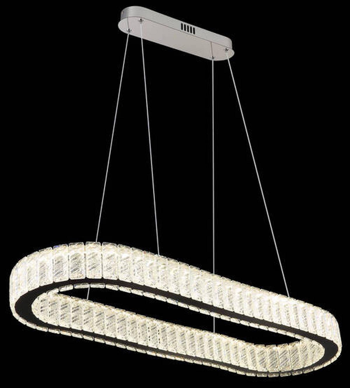 Viseča Led-svetilka Mucky, S Sijalko - barve kroma/prozorno, Konvencionalno, kovina/umetna masa (89/31/120cm) - Globo