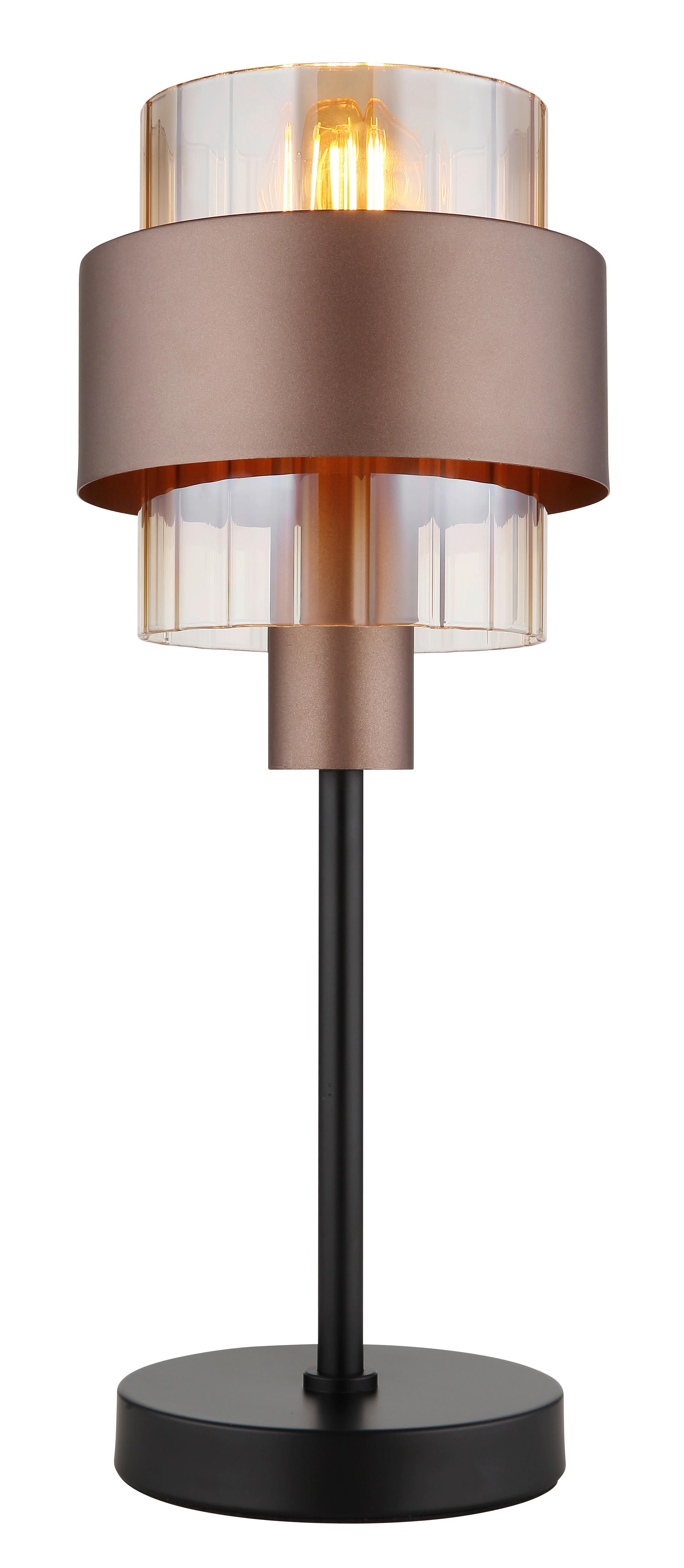 TISCHLEUCHTE 15560TA - Klar/Schwarz, Design, Glas/Kunststoff (18,5/47cm) - Globo