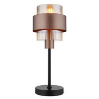 TISCHLEUCHTE 15560TA - Klar/Schwarz, Design, Glas/Kunststoff (18,5/47cm) - Globo