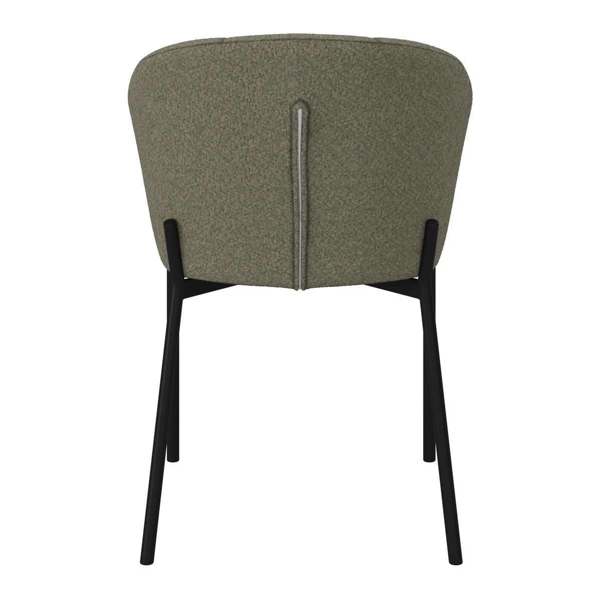 Stuhl Zoey Grün Chenille Gepolstert - Schwarz/Grün, MODERN, Holz/Textil (48/79/61cm) - Bessagi Home