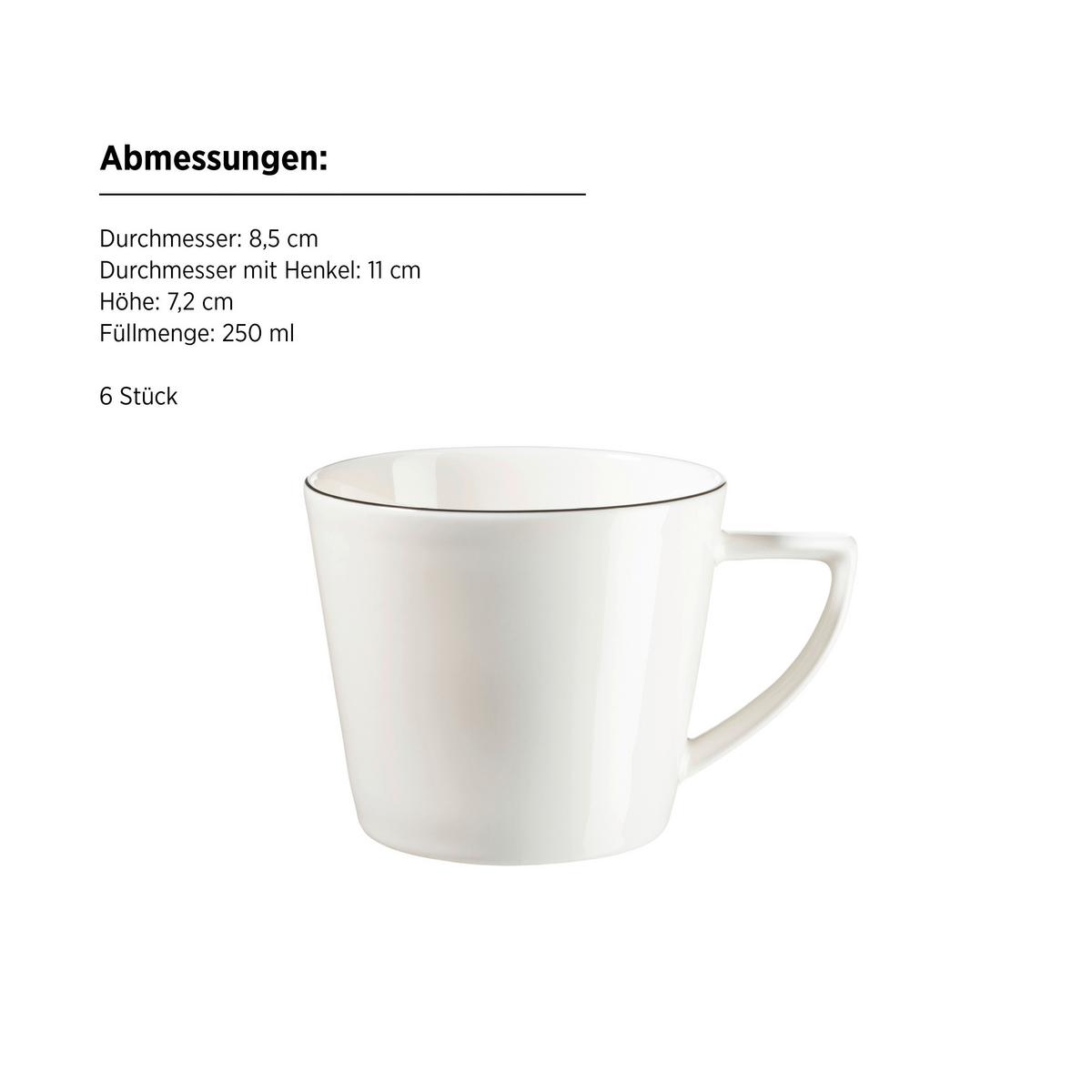 KAFFEESERVICE SITA - Weiss/Schwarz, Trend, Keramik - Mäser