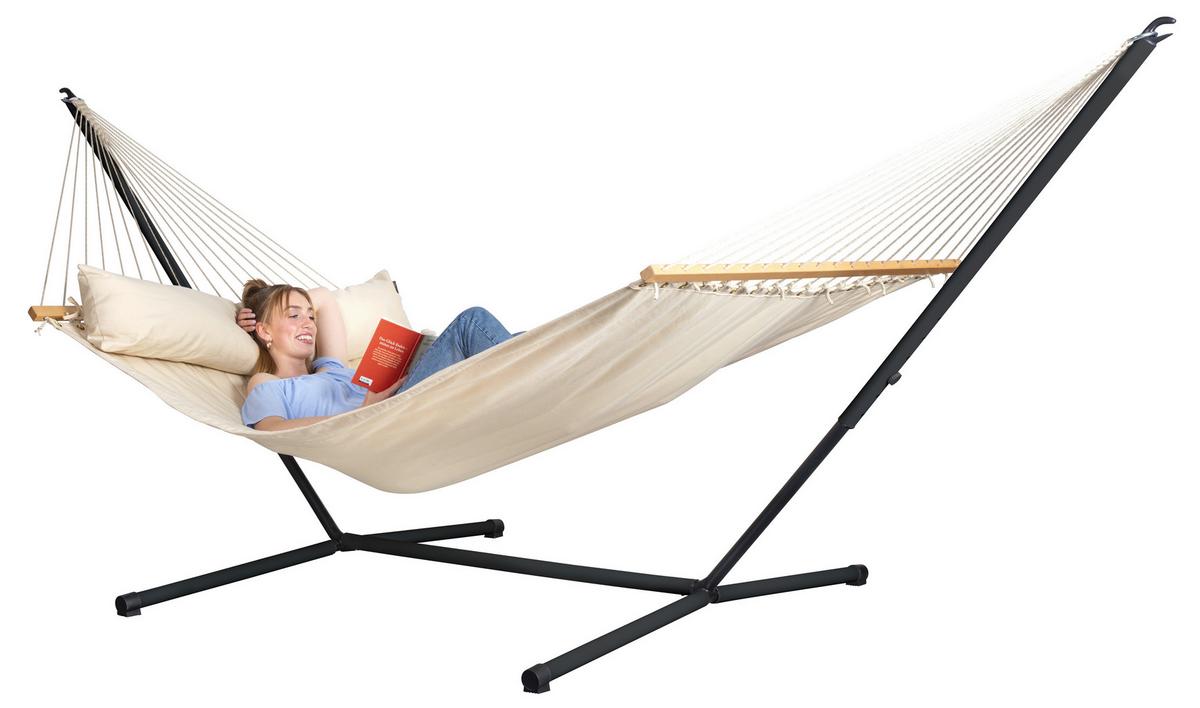 Hängemattengestell Stand for Kingsize Hammock Schwarz - Schwarz, Basics, Metall (145/120-140/355-400cm) - La Siesta