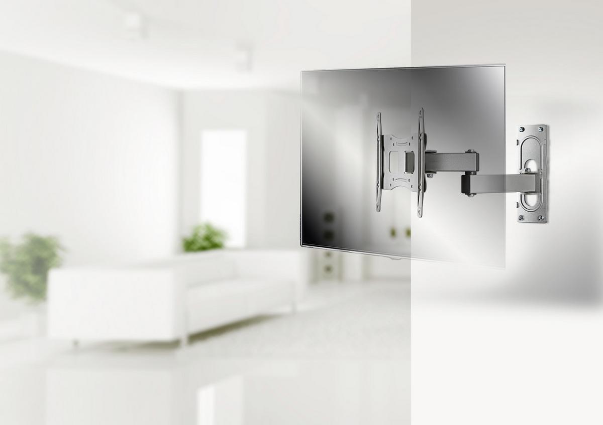 TV-Wandhalter FS 3 ca. 22x28 cm Silber - Silberfarben, KONVENTIONELL, Metall (21,9/28/9,6-35,7cm) - MID.YOU