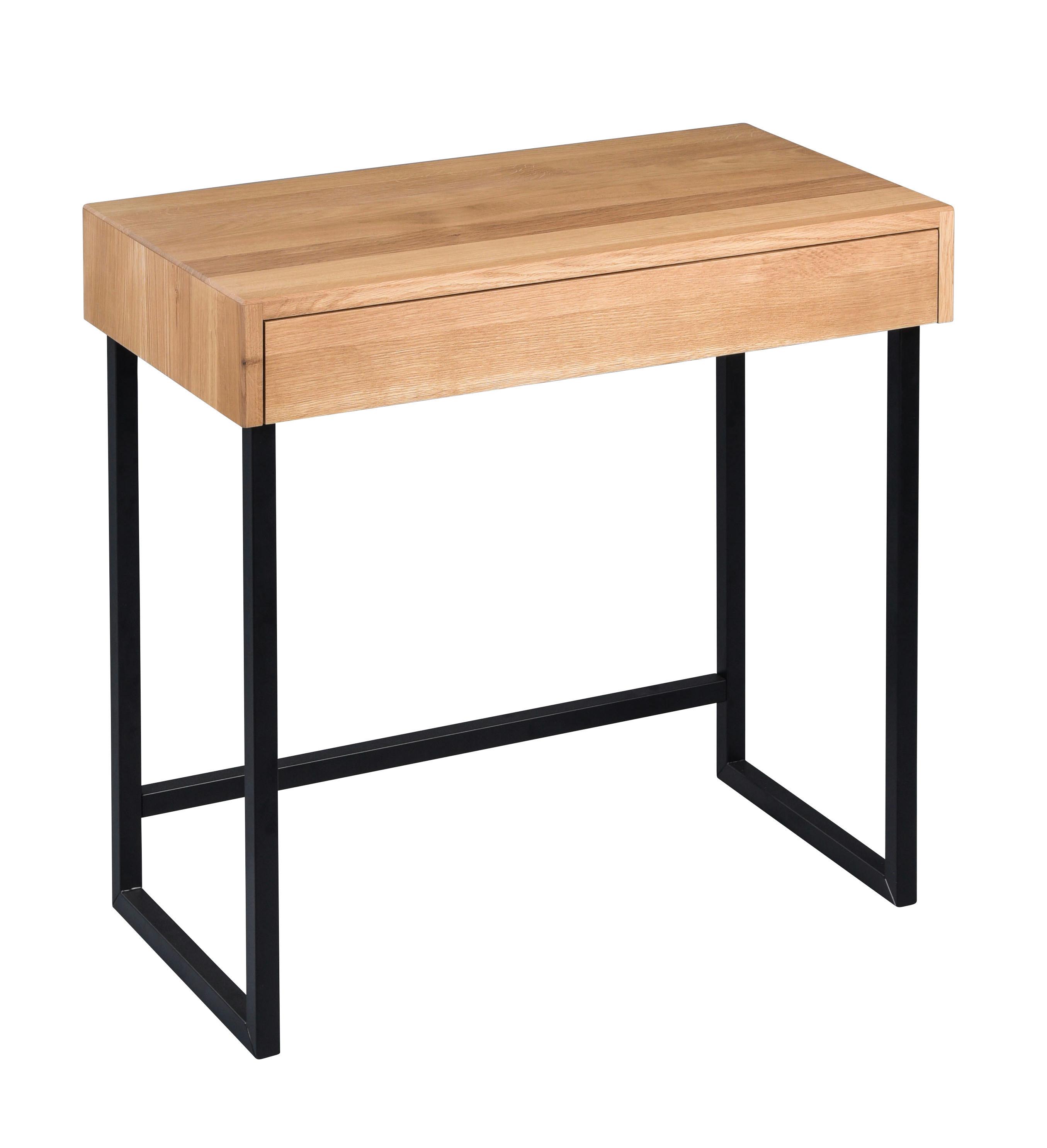 STÓŁ KONSOLA JAZZ - dąb dziki/czarny, Natur, metal/drewno (80/42/75cm) - Livetastic