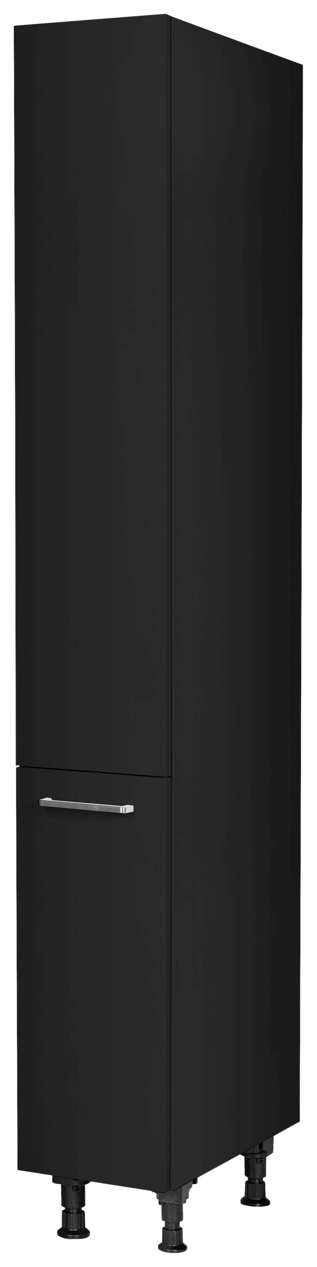 Apothekerschrank Touch Schwarz - Edelstahlfarben/Schwarz, MODERN, Holzwerkstoff/Metall (30/216,6/58cm) - Nobilia
