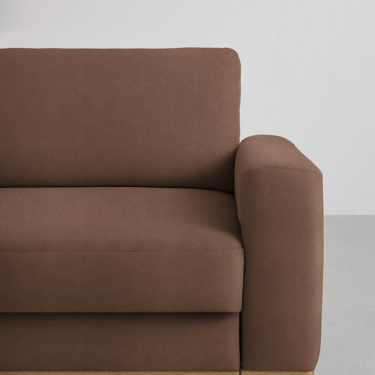 Wohnlandschaft Romeo Braun - Schwarz/Braun, KONVENTIONELL, Textil/Metall (167/87/234cm) - Zandiara