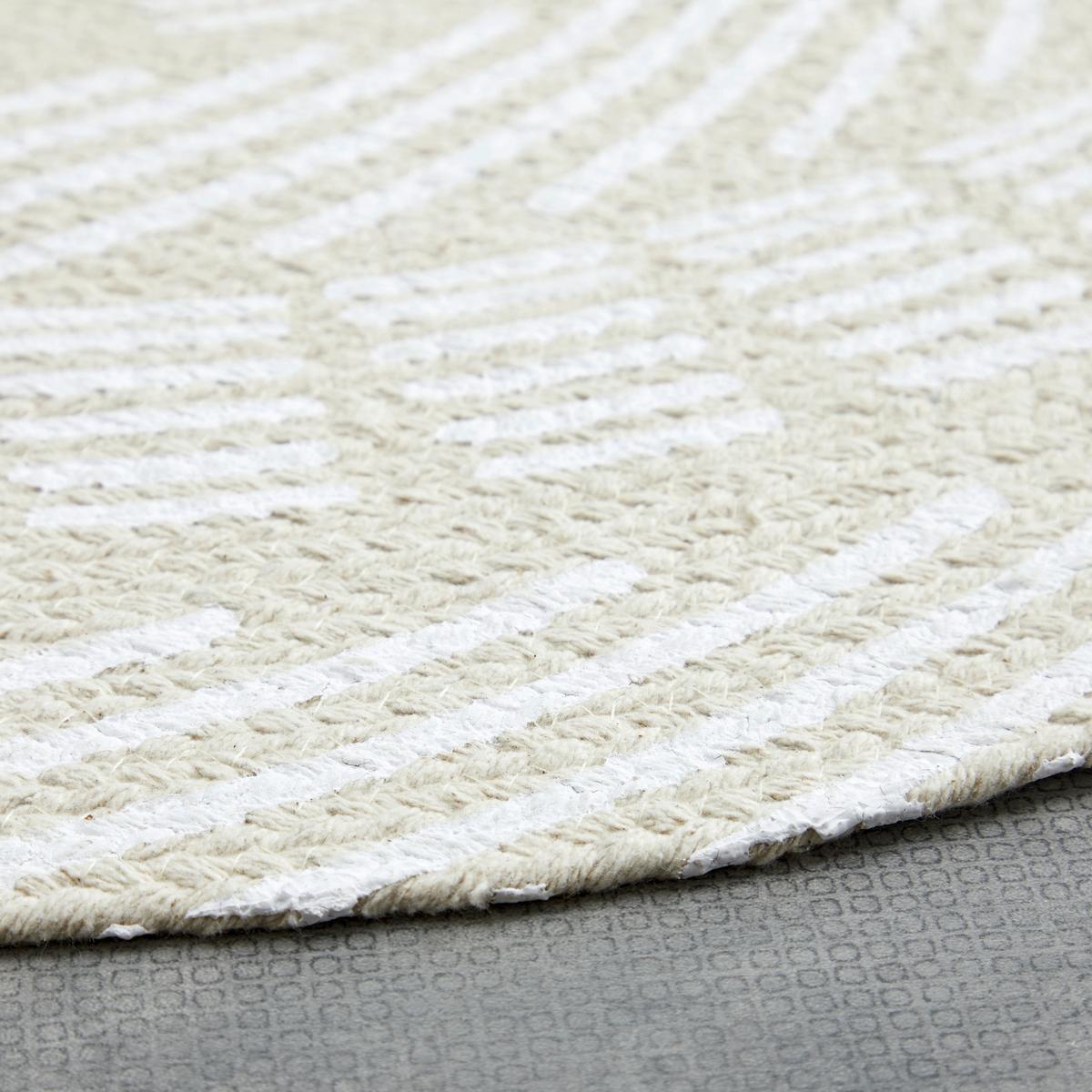 Flachwebteppich Miami in Natur/Hellbraun Ø ca. 100cm - Hellbraun/Naturfarben, MODERN, Textil (100cm) - Modern Living