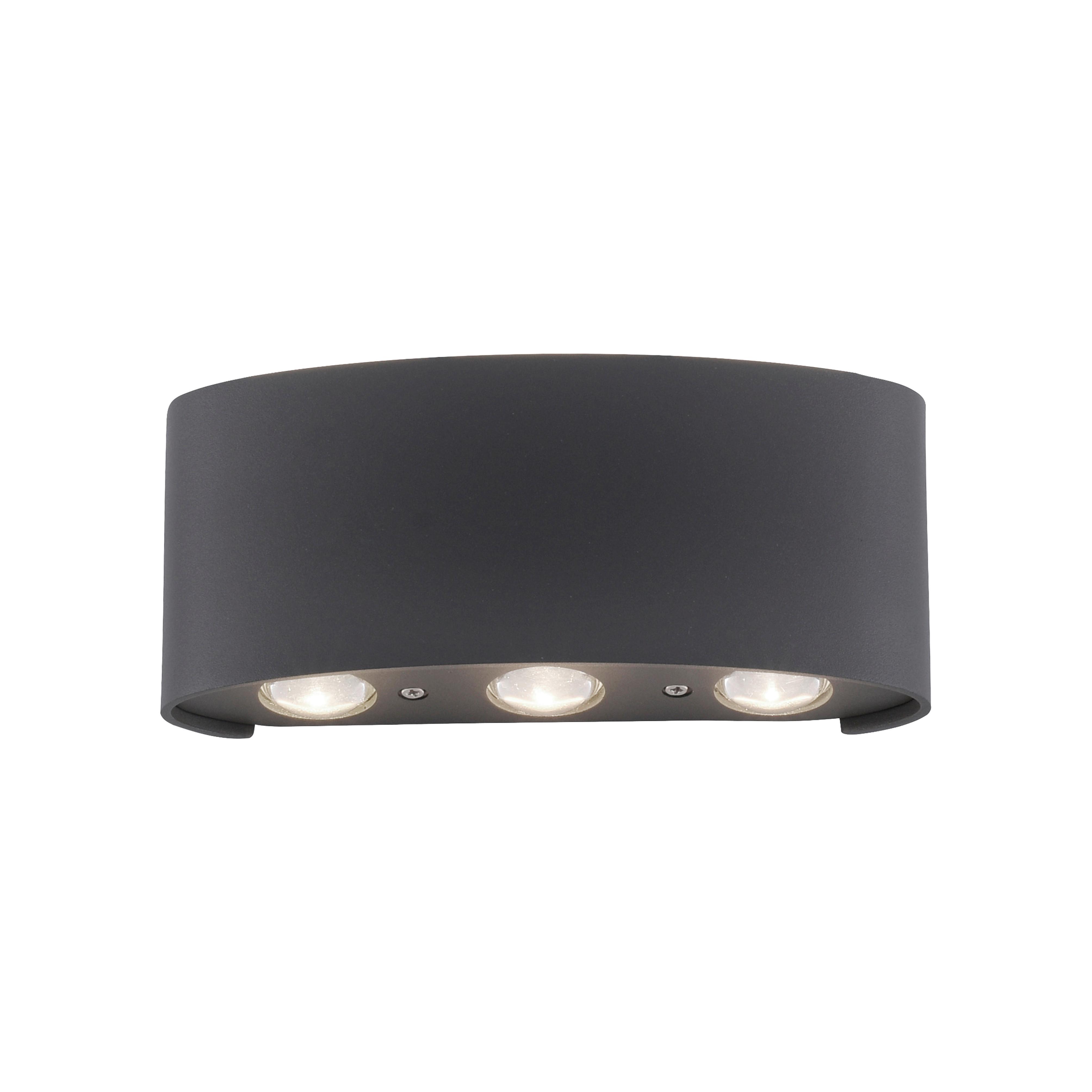 LED-Wandleuchte Carlo in Anthrazit max. 6,5 Watt - Anthrazit, Kunststoff/Metall (17/4/8cm)
