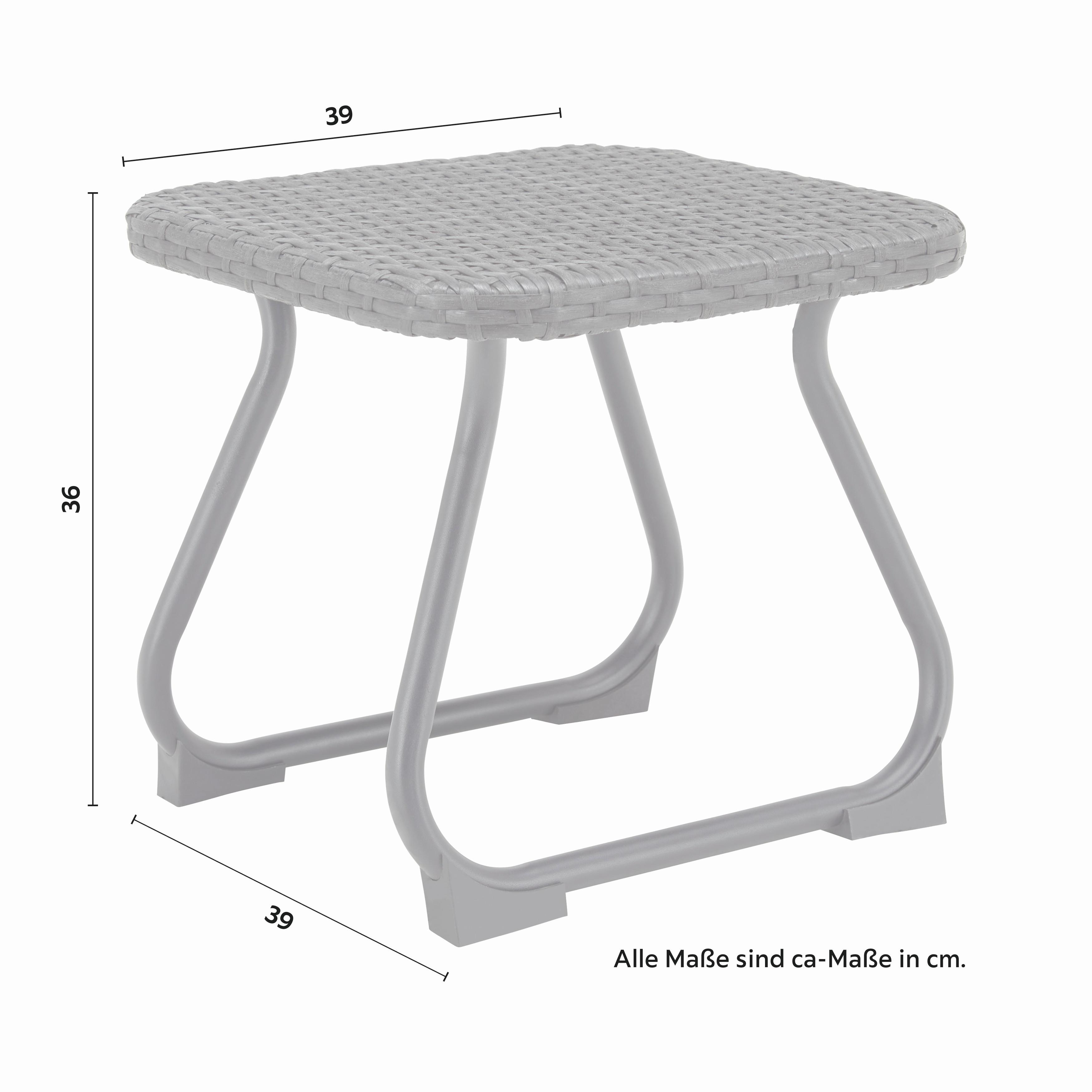 BALKONGMÖBLER SET AUGUSTINA - mörkgrå, Modern, metall/plast - Bessagi Garden