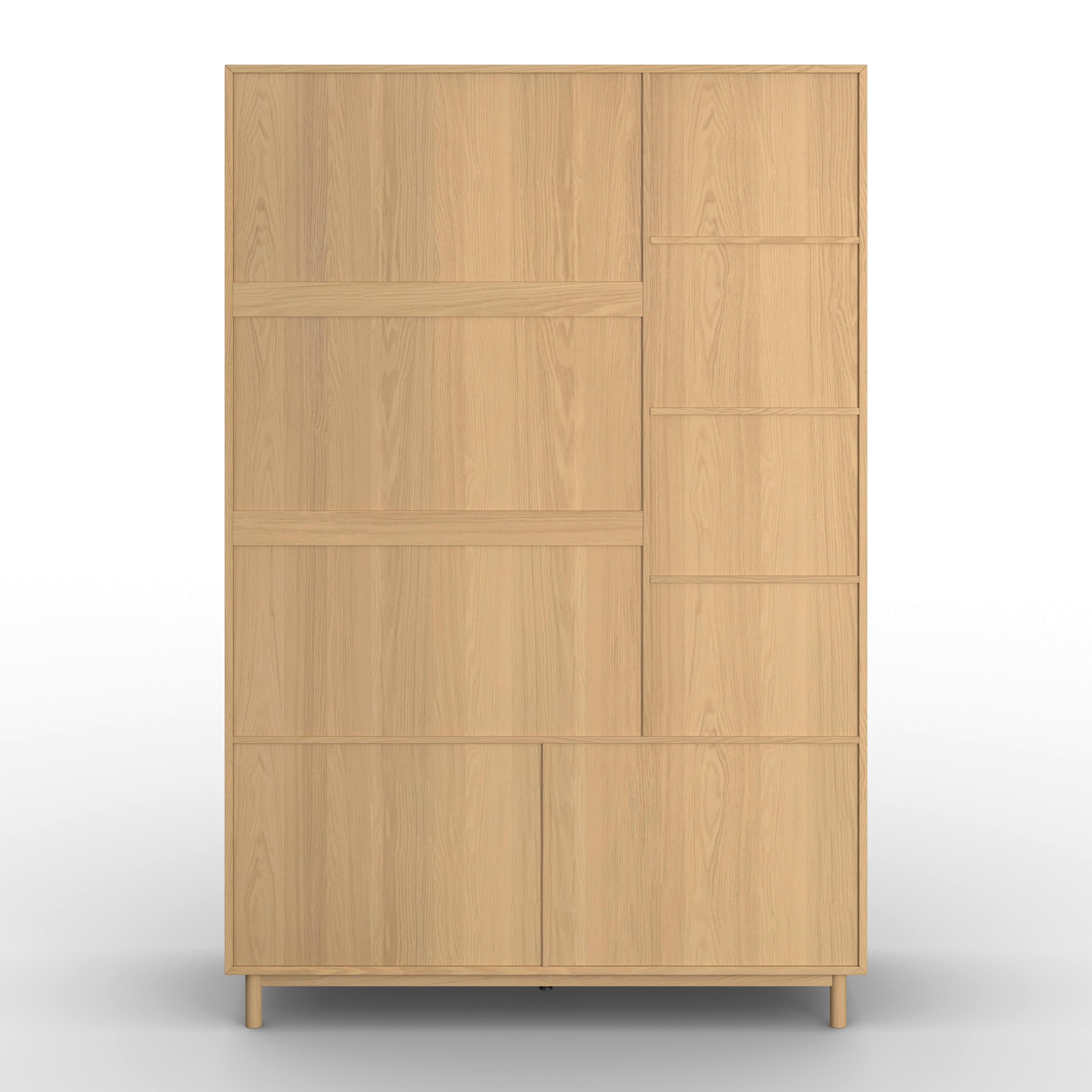 GARDEROB MARLO - ekfärgad, Modern, trämaterial/trä (148/223/60cm) - Bessagi Home