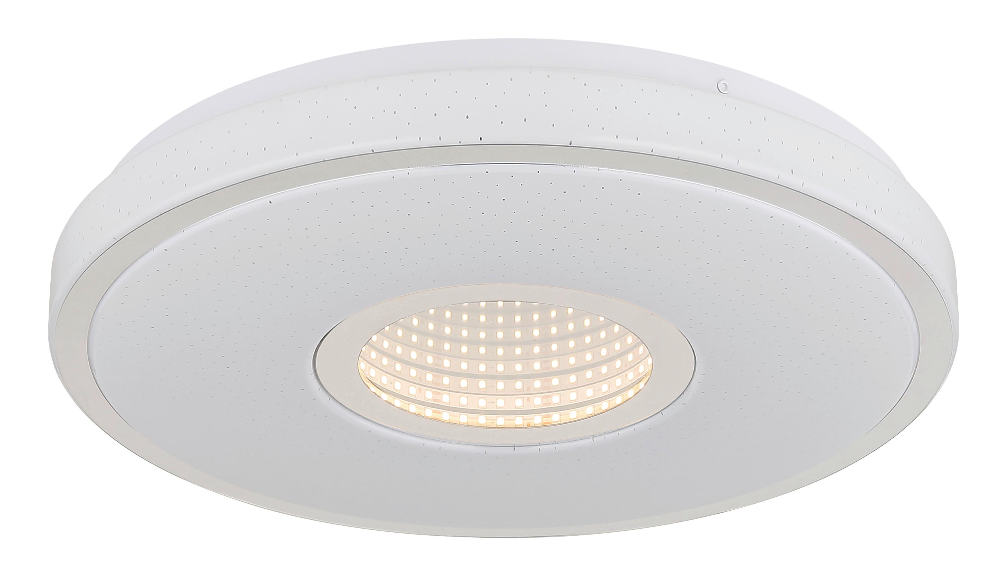 Led Stropna Svjetiljka Astania - bijela/boje kroma, Basics, metal/plastika (38/6,5cm) - Globo